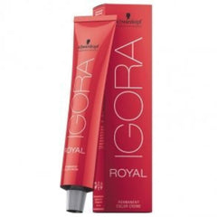 Schwarzkopf Igora Royal 8-77 tube ready for precise copper-light blonde color application.