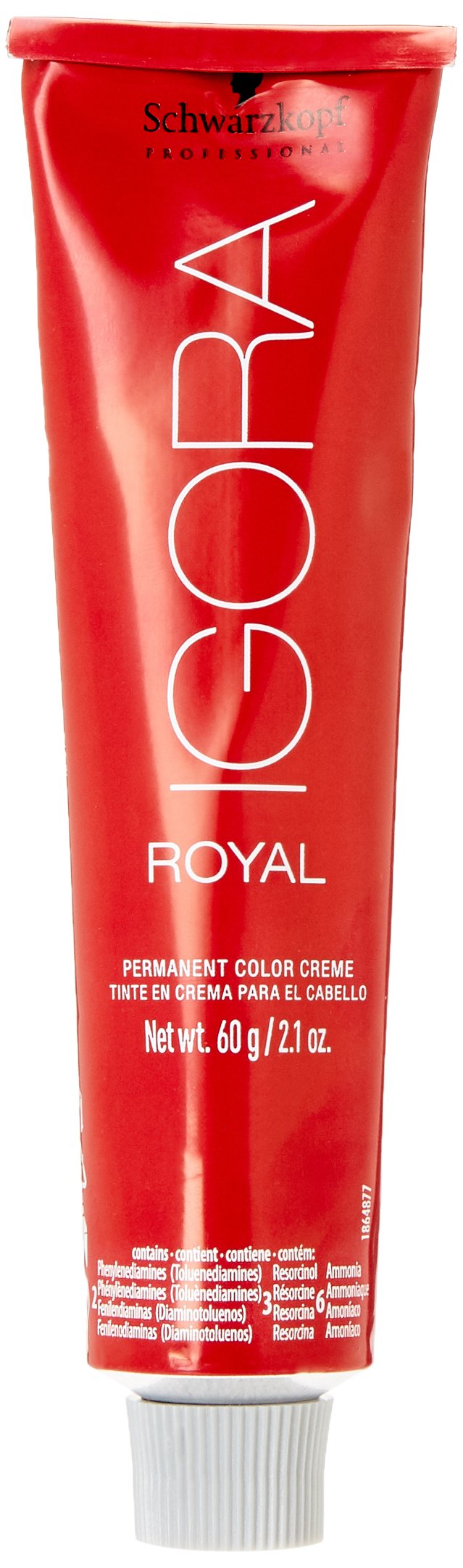 Schwarzkopf Igora Royal 7-77 application on dry hair showing creamy texture.