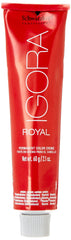 Schwarzkopf Igora Royal 7-77 application on dry hair showing creamy texture.