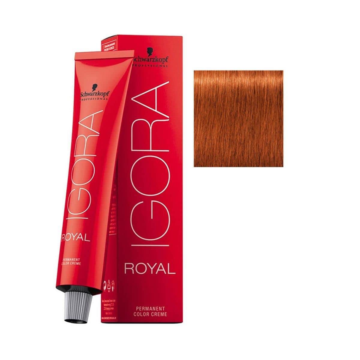 Schwarzkopf Igora Royal Hair Color Creme 7-77 bottle for copper blonde shade and long-lasting vibrancy