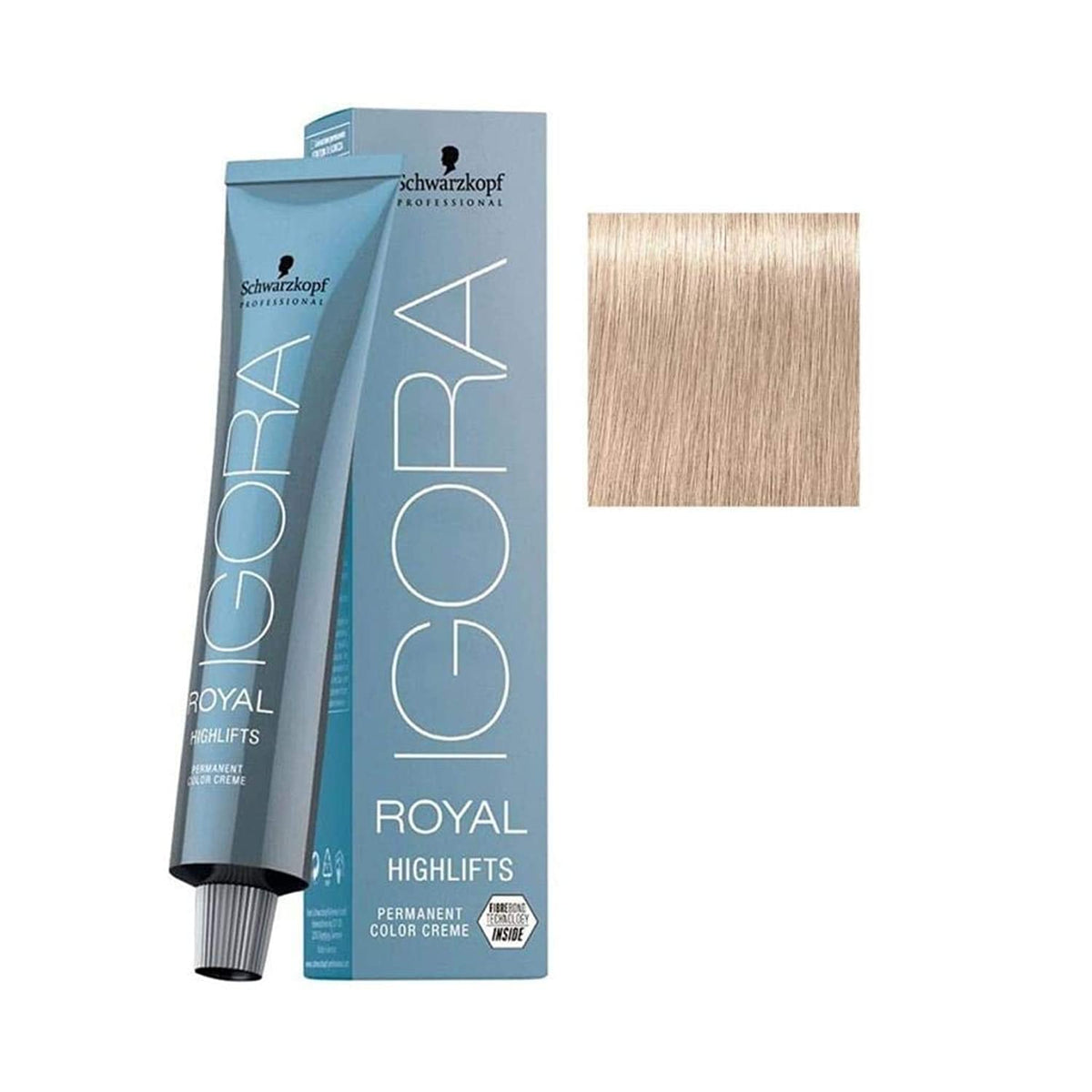 Schwarzkopf Igora Royal Highlift bottle pour delivers even violet blonde shade with minimal breakage.