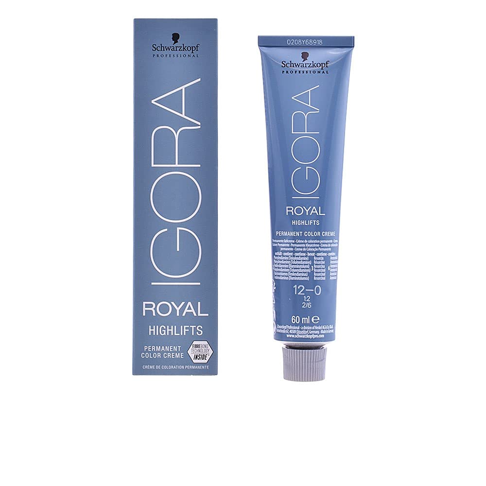 Schwarzkopf Igora Royal Highlifts 12-0 bottle for fade-resistant natural blonde color and vibrant shine
