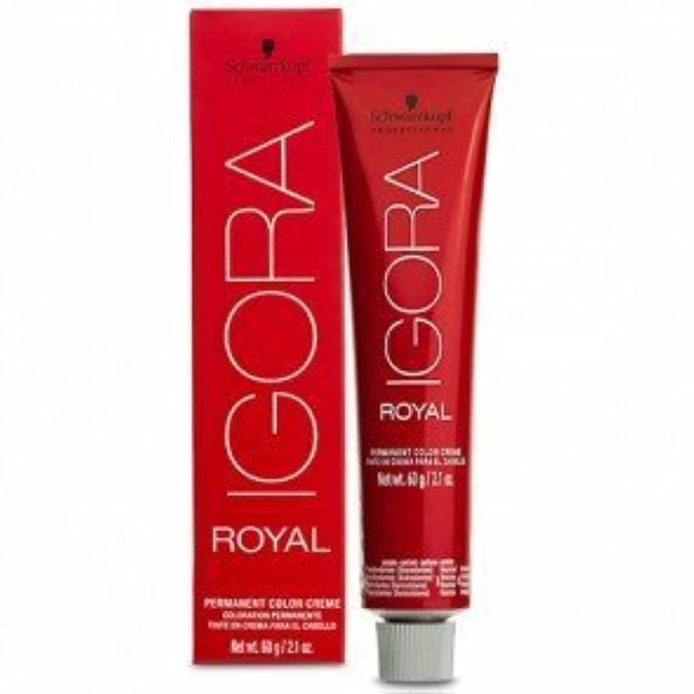 Schwarzkopf IGORA ROYAL 4-0 bottle shows creamy color for natural medium brown.