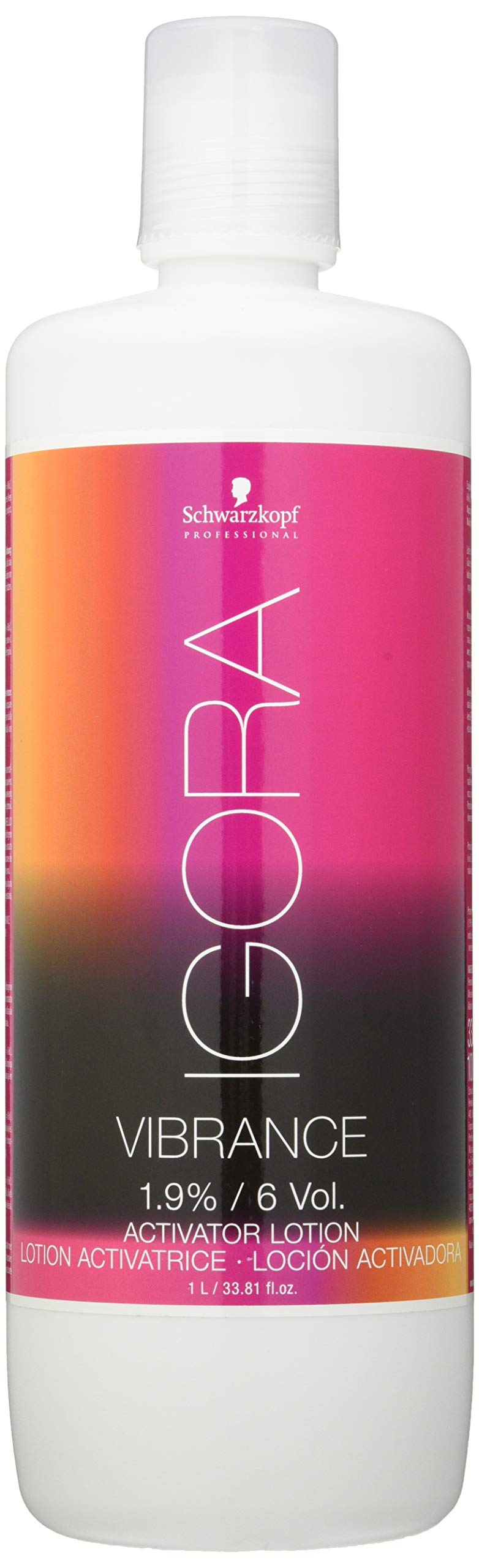 Schwarzkopf Igora Royal Vibrance activating lotion bottle for precise, fast application.