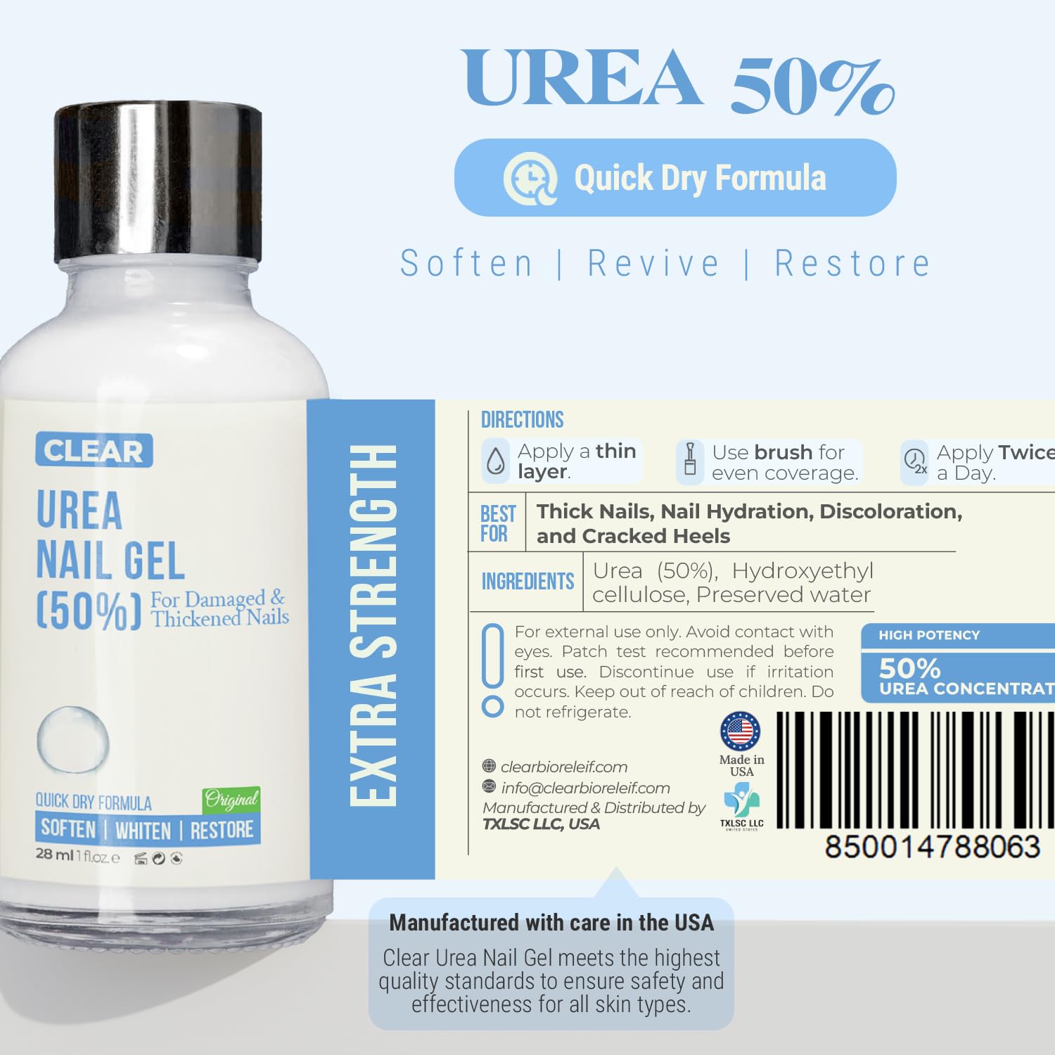 Scientific Solutions Global Urea 50 Nail Gel – quick-dry formula reduces mess.