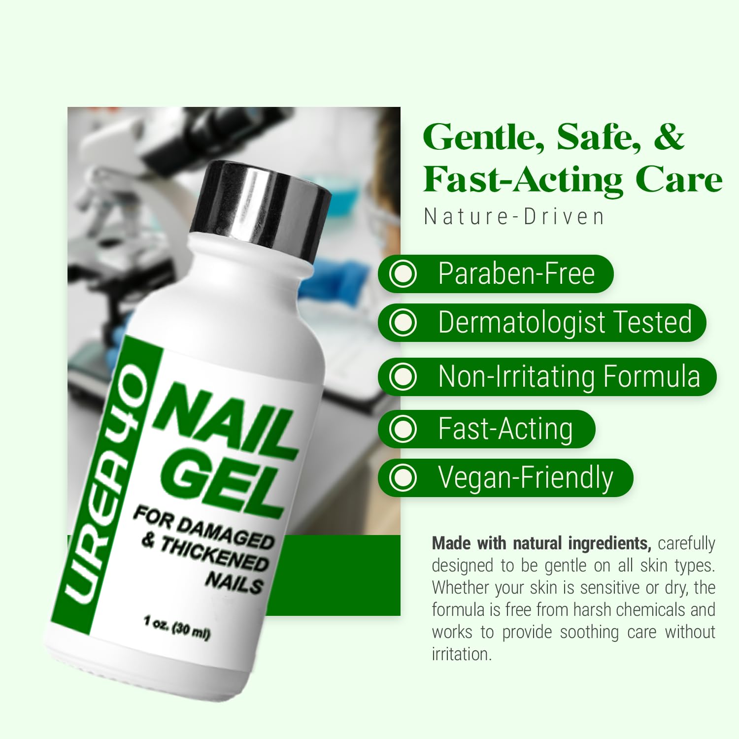 Scientific Solutions Global Urea Nail Gel close-up shows softened, smoother nails