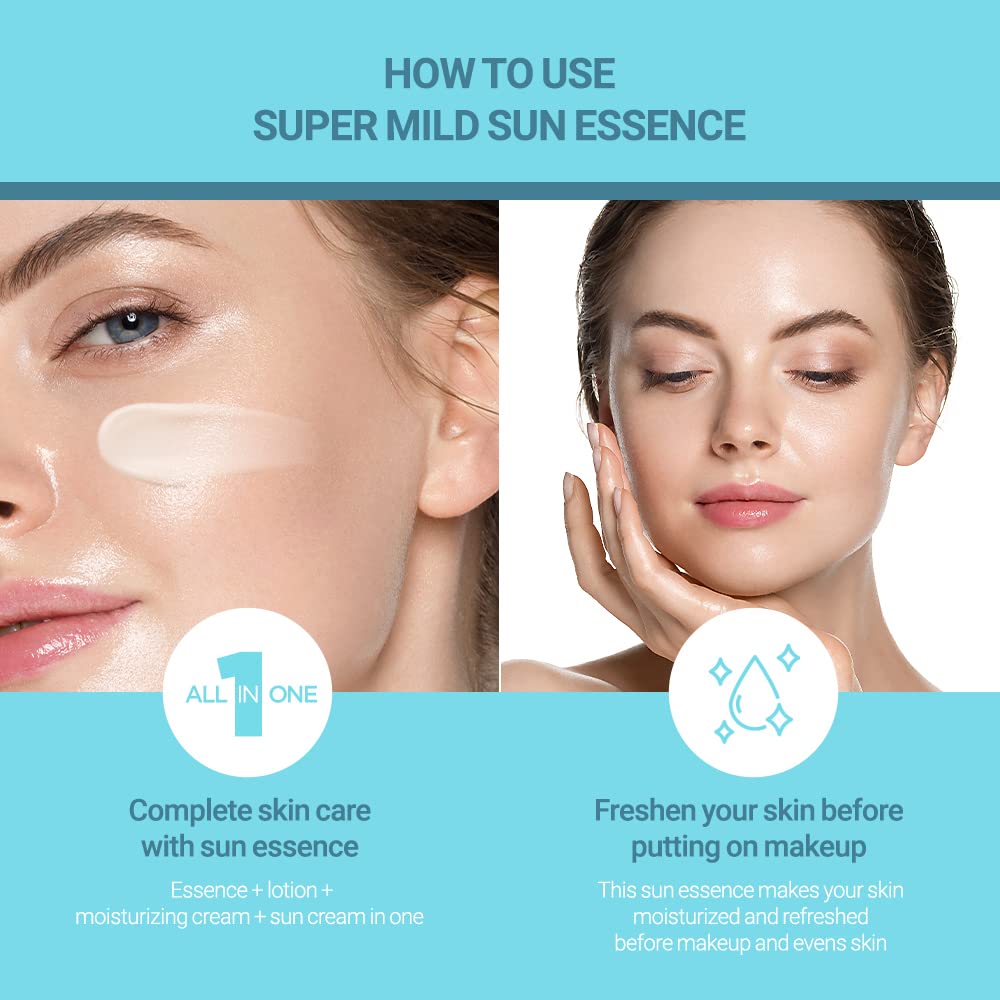 SCINIC Enjoy Sun Essence lotion form emphasizes easy, skin-friendly application.