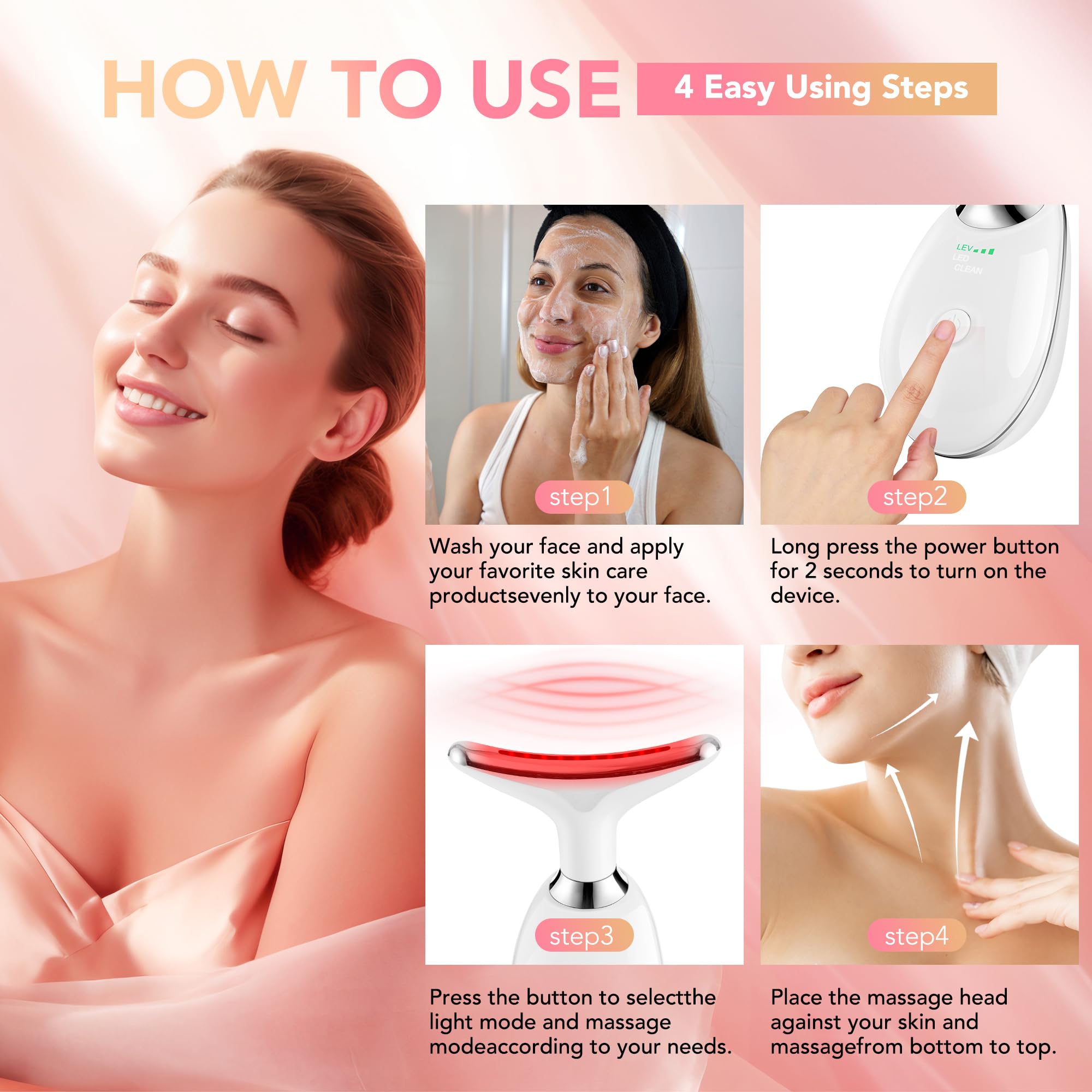Scopck arc massage head glide aids even absorption of creams and serums.