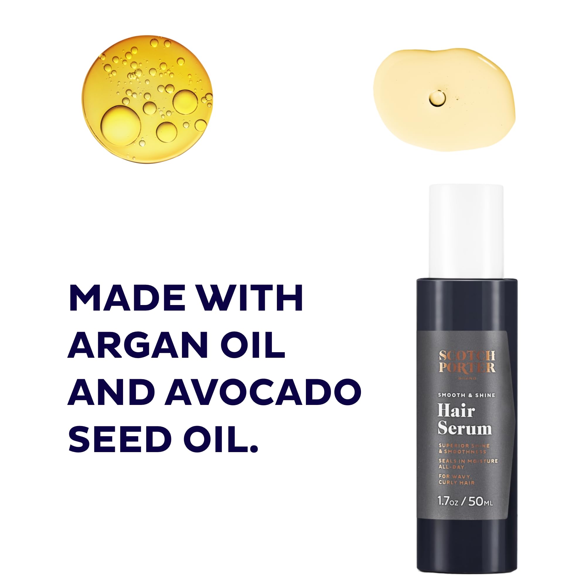Scotch Porter Curls & Waves Oil with argan oil for elasticity and softness.