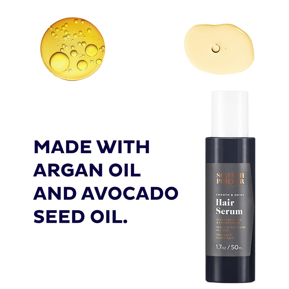 Scotch Porter Curls & Waves Oil with argan oil for elasticity and softness.