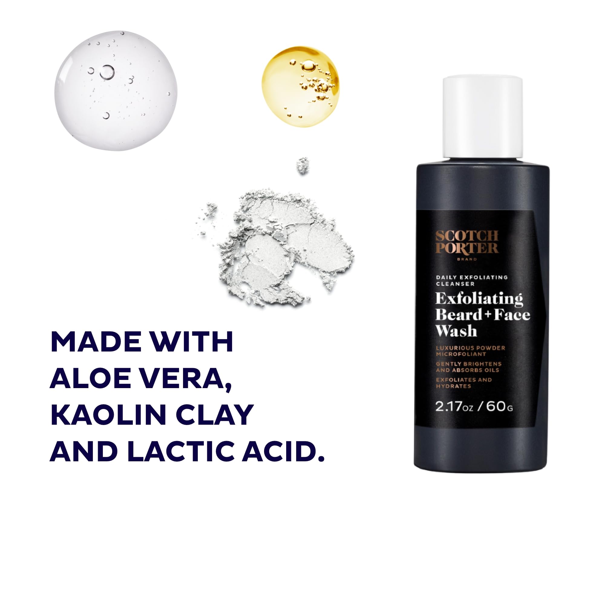 Scotch Porter exfoliating beard wash foamy lather during application for thorough facial cleanse