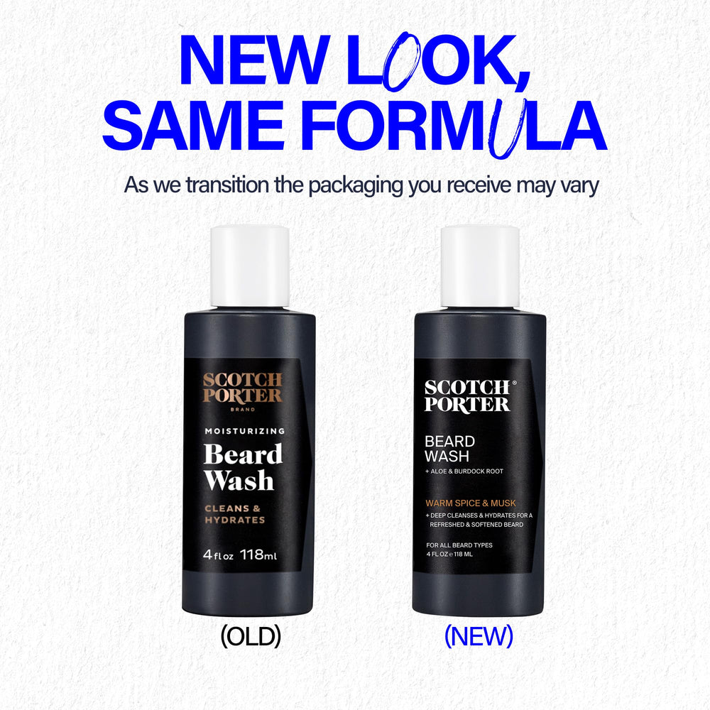 Creamy lather forms as Scotch Porter Beard Wash cleanses coarse facial hair.