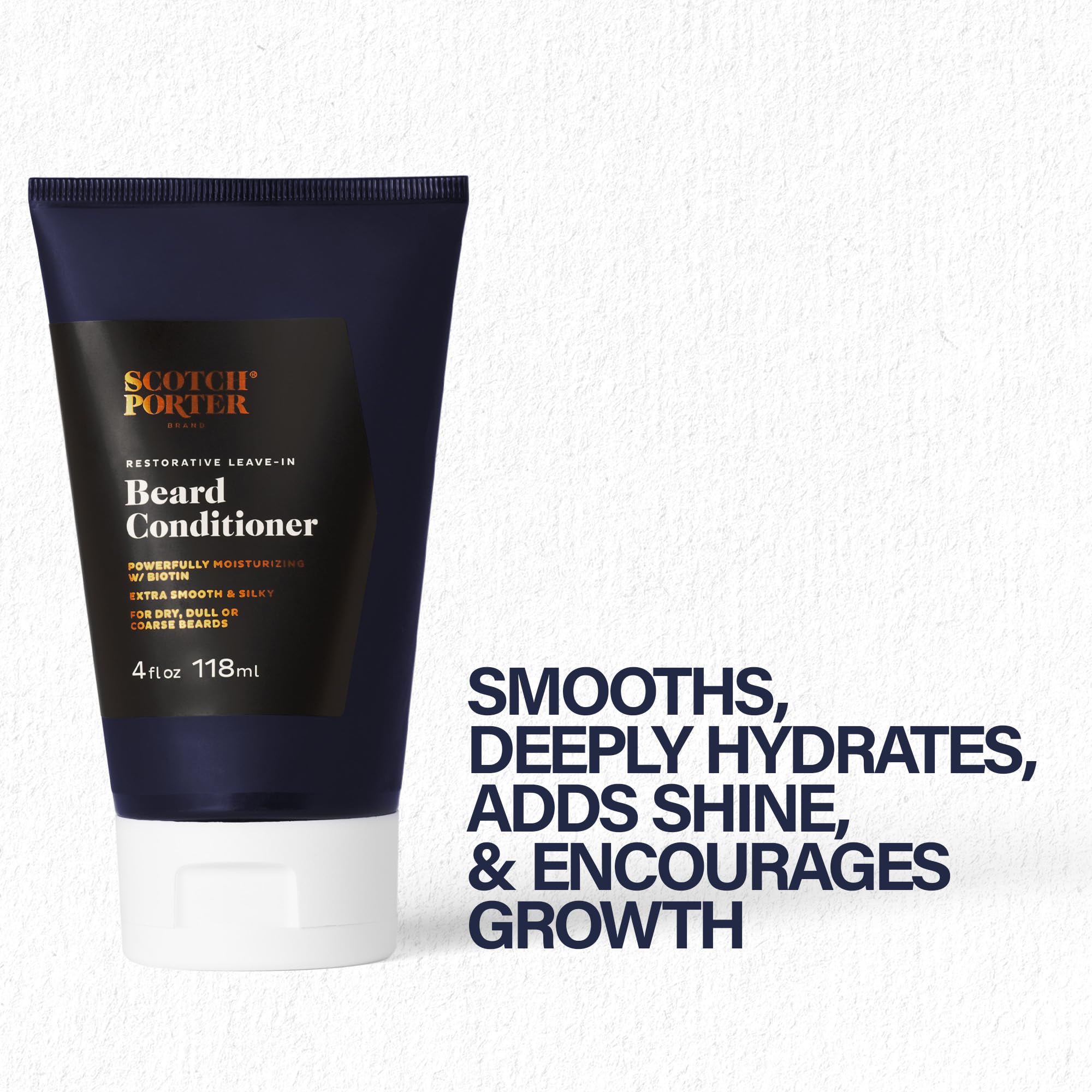 Scotch Porter Restorative Leave-In Beard Conditioner being applied to hands for even coverage.