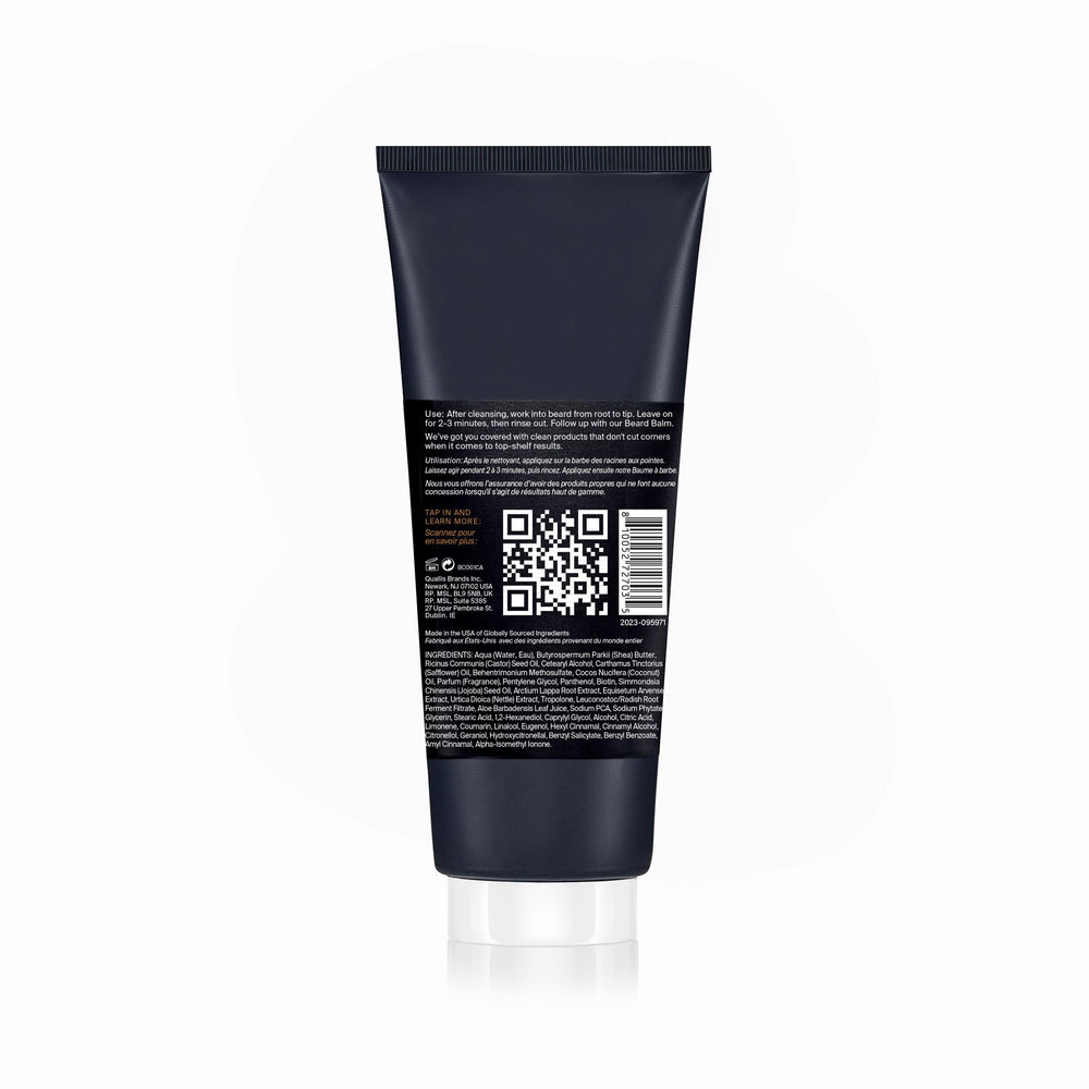 Scotch Porter Restorative Leave-In Beard Conditioner fragrance closeup with carnation sandalwood scent.