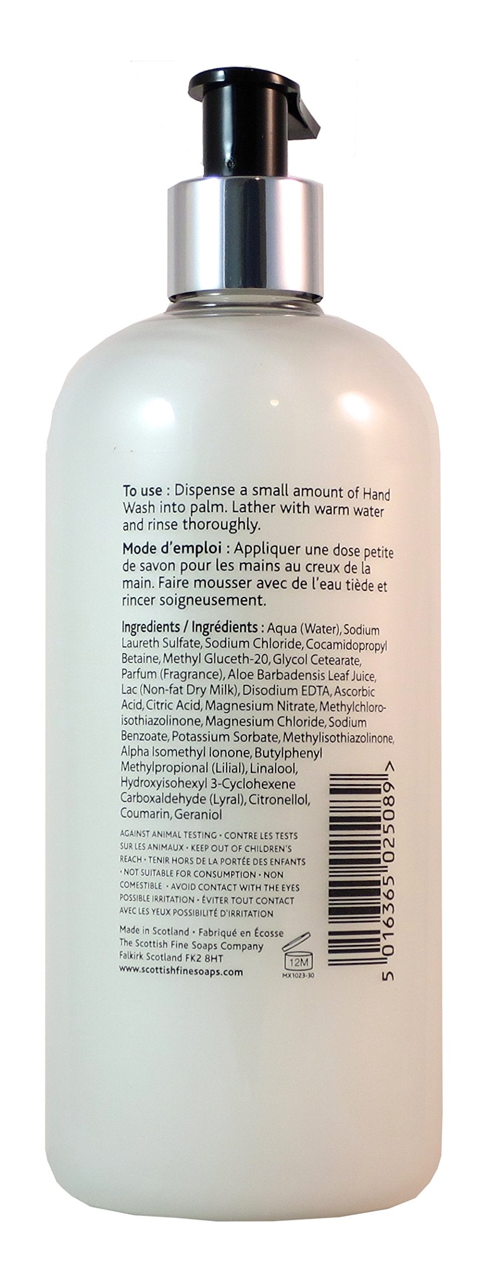 Scottish Fine Soaps Au Lait liquid hand wash foam-lather for rich cleansing and aroma