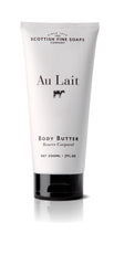 Scottish Fine Soaps Au Lait Milk Body Butter tube providing deep moisturization and a delicate scent.