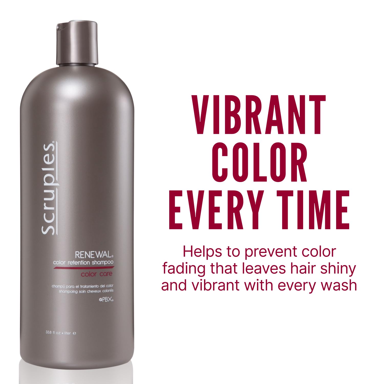 Scruples Color Renewal label detail highlights color protection and salon heritage.