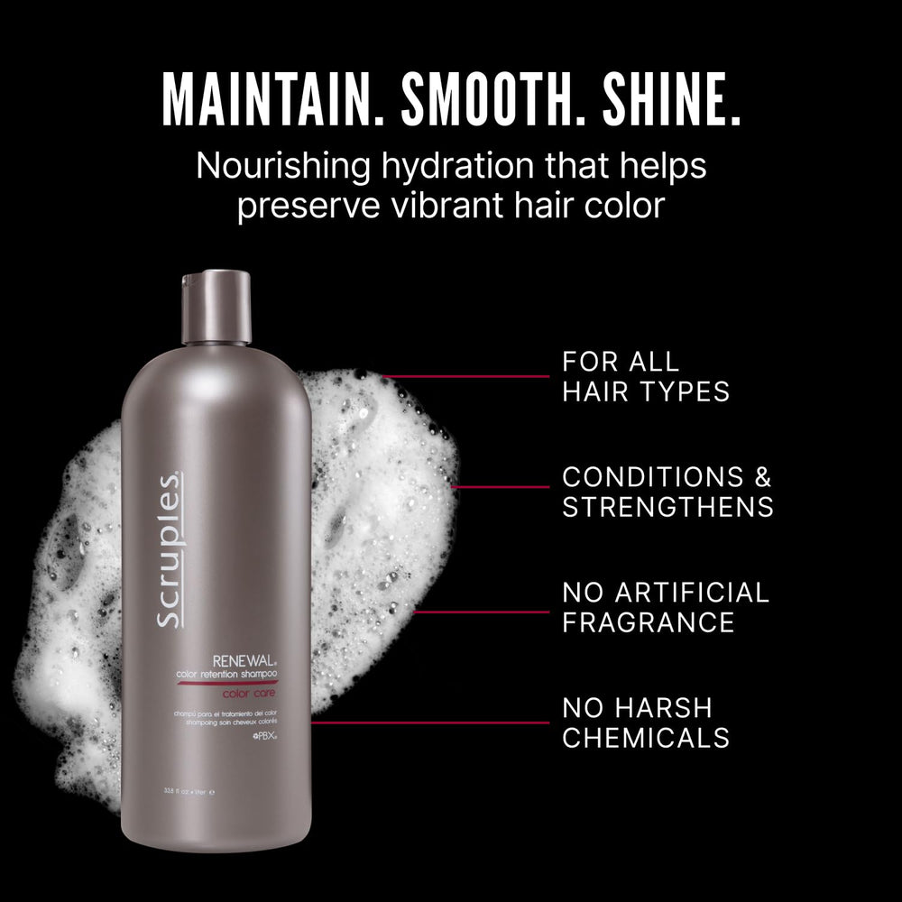 Scruples Color Renewal lather demonstrates gentle cleansing and color care.