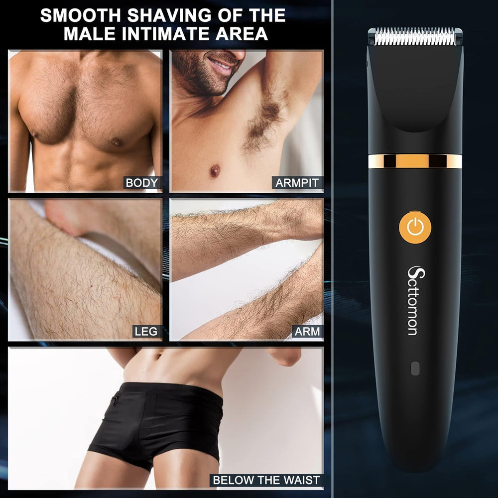 Scttomon below-the-waist trimmer head with combs enables customized lengths.