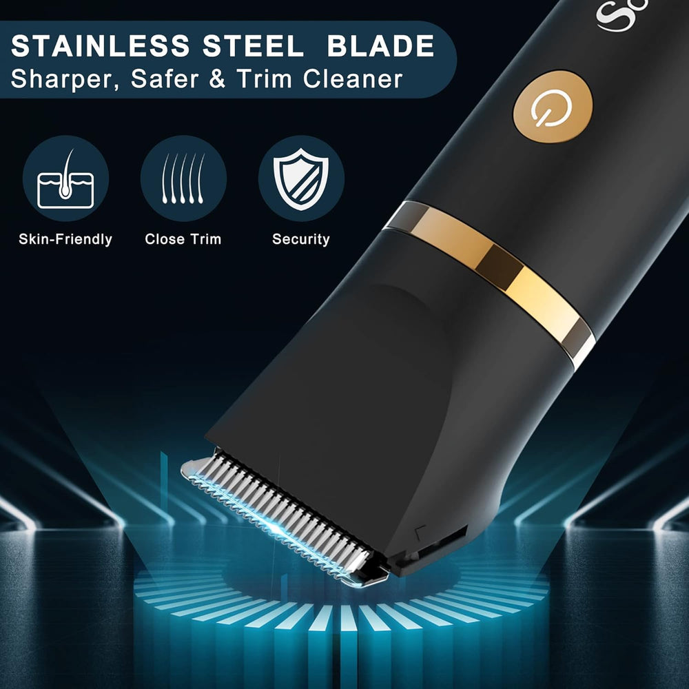 Scttomon nose trimmer head detail demonstrates precise nose hair removal.
