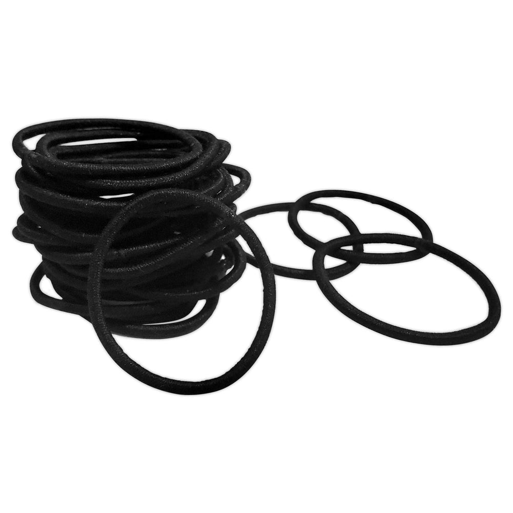 Scunci Effortless Beauty elastics display two thicknesses for different styles