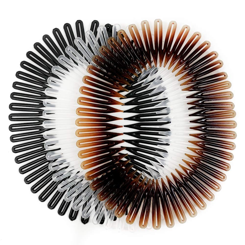 Scunci Effortless Beauty Stretch Hair Comb in opaque white showcases sleek, versatile styling.
