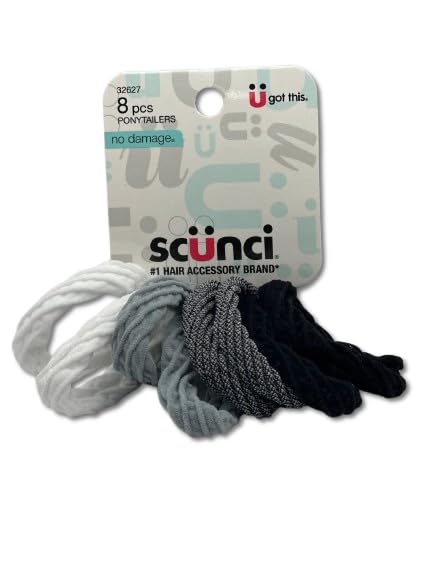 Scunci No Damage Ponytailers soft fabric close-up highlighting smooth wear