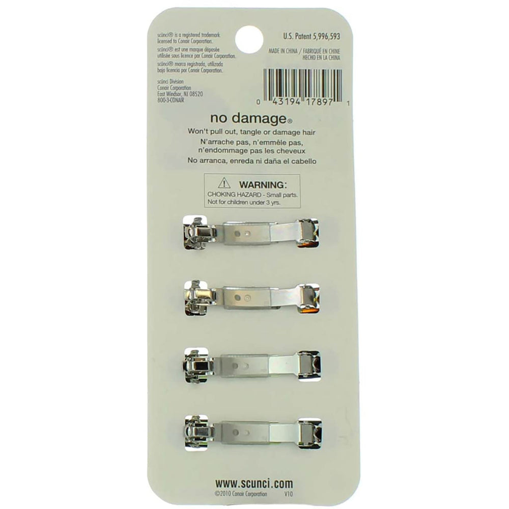 Scunci No-slip Grip Auto Clasp Barrettes black closeup for sleek style