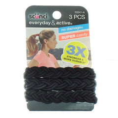 Scunci sport-hair-elastic close-up highlights reliable hold during high-intensity activity.