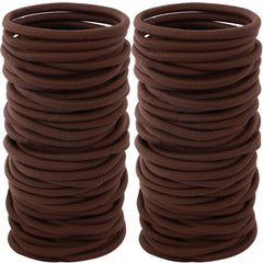 Sderoq hair bands pack 100pcs brown 4mm, durable everyday ponytail holders.