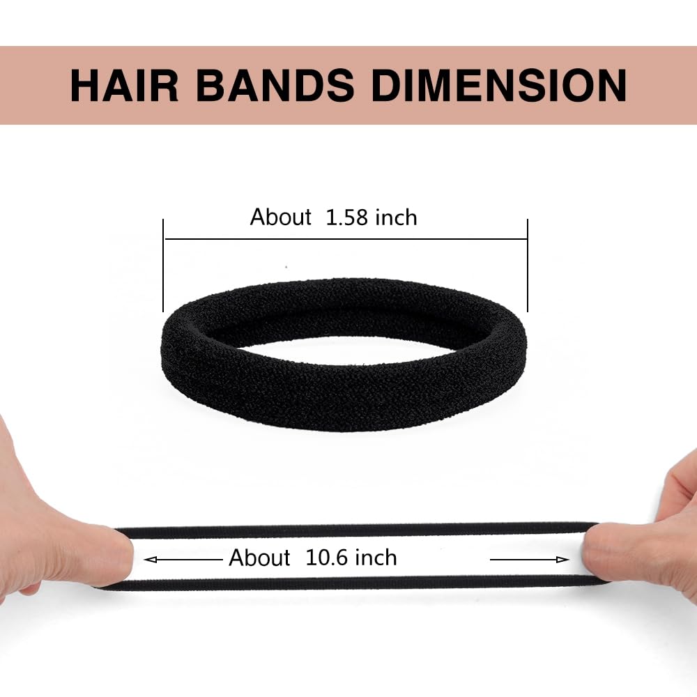 Sderoq 200pcs black hair ties pack shown in hand for secure, snag-free ponytails.