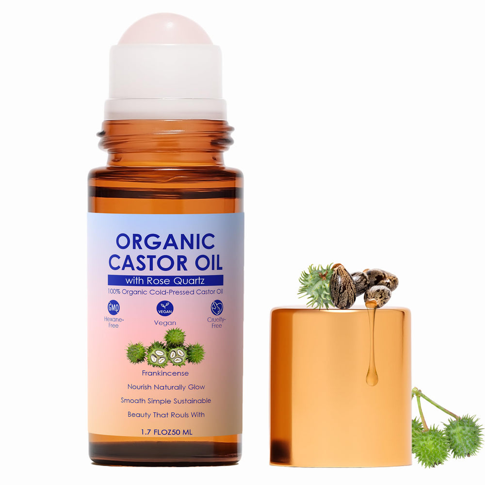 SDXJIOGE castor oil roller bottle for clean, mess-free application.
