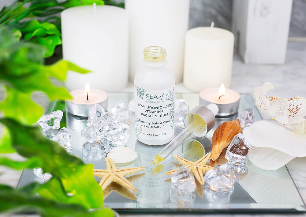 Sea-El Ethical Ingredients image communicates vegan, cruelty-free standards without parabens or alcohol.
