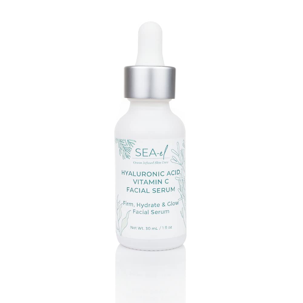 Sea-El Hyaluronic Acid Serum bottle shows lightweight hydration for all skin types.