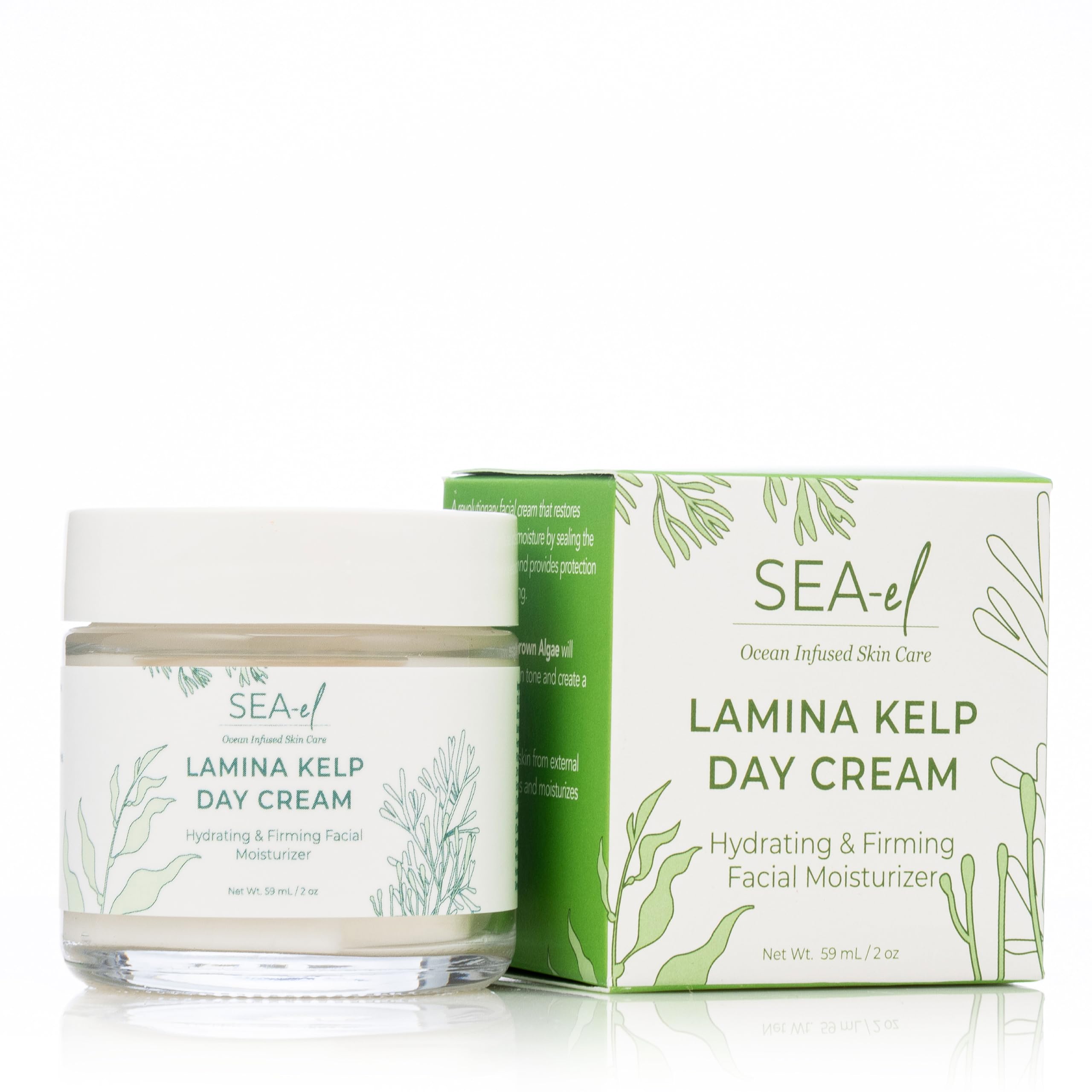 Sea-El Lamina Day Cream glow on skin suggests radiant finish.