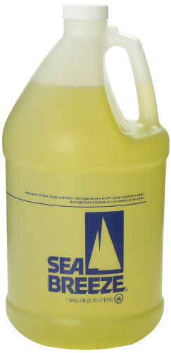 Seabreeze Original Gallon yellow pour demonstrates easy, long-lasting skin prep and oil control