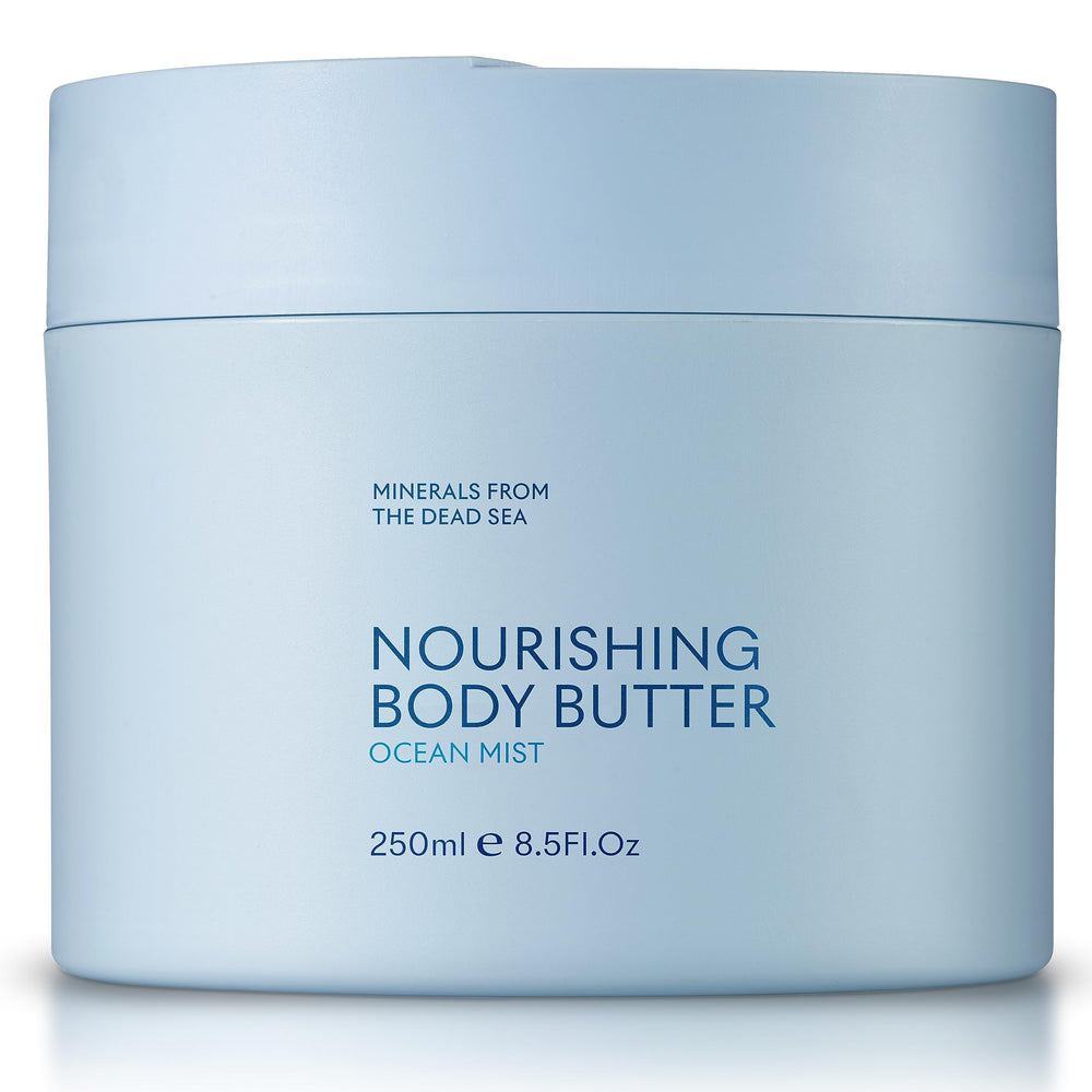 SEACRET Minerals Body Butter Ocean Mist jar delivers deep hydration for dry skin.