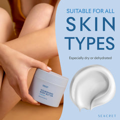 SEACRET Minerals Body Butter texture closeup highlights thick, velvety cream and rich moisture.