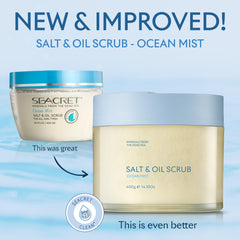 SEACRET Minerals Body Scrub Ocean Mist texture exposes sandy grains for gentle yet thorough exfoliation.