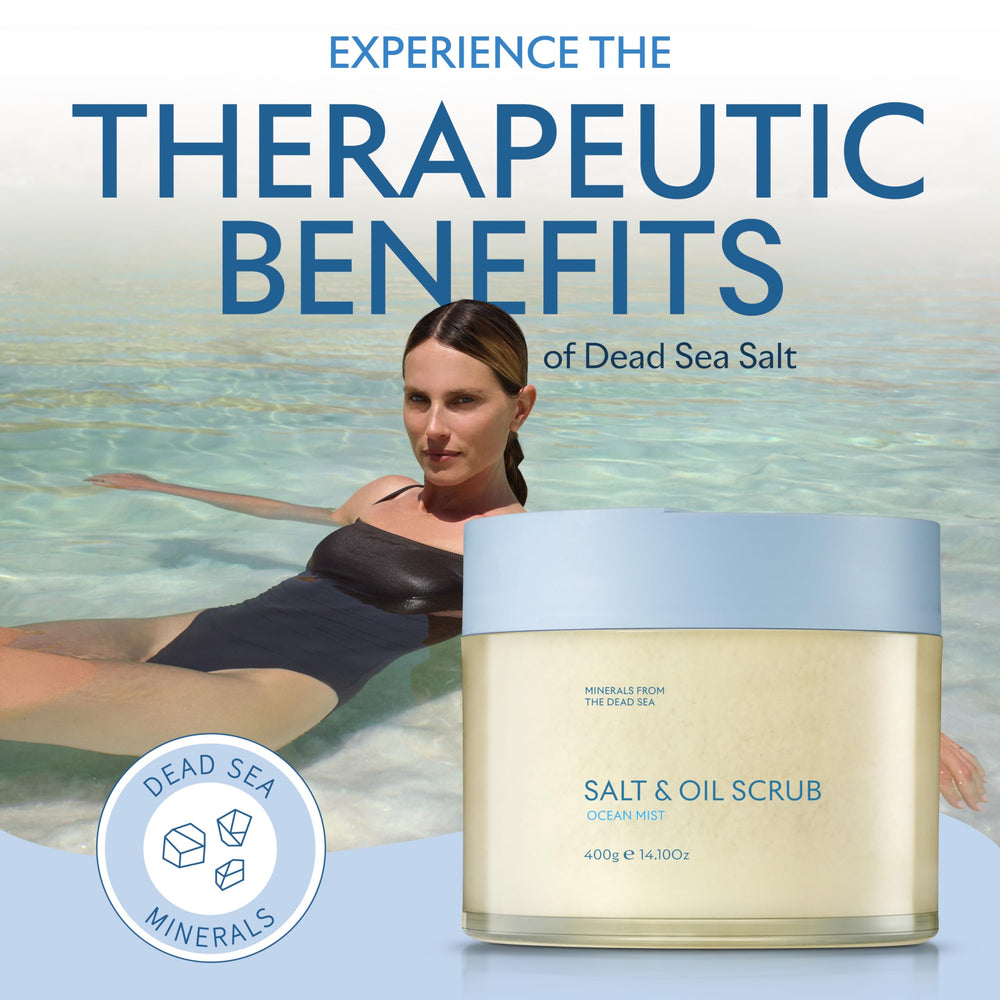 SEACRET Minerals Body Scrub packaging tub shown for convenient at-home spa routine.