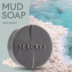 SEACRET Minerals Mud Soap Bar lather displays creamy foam ideal for deep cleansing.