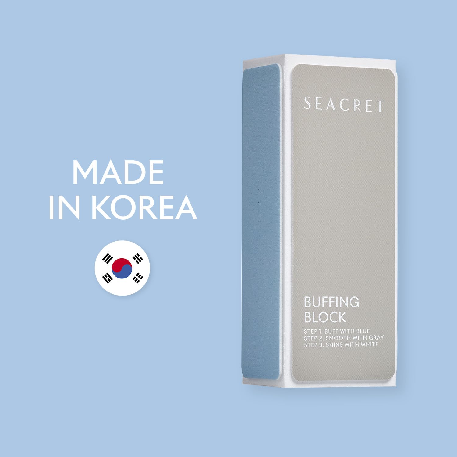 SEACRET Minerals Professional Nail Buffing Block value pack emphasizes care