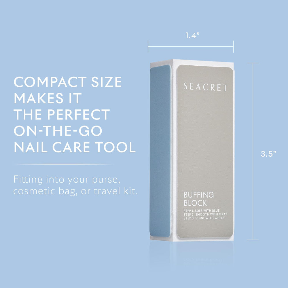 SEACRET Minerals Professional Nail Buffing Block packaging and branding