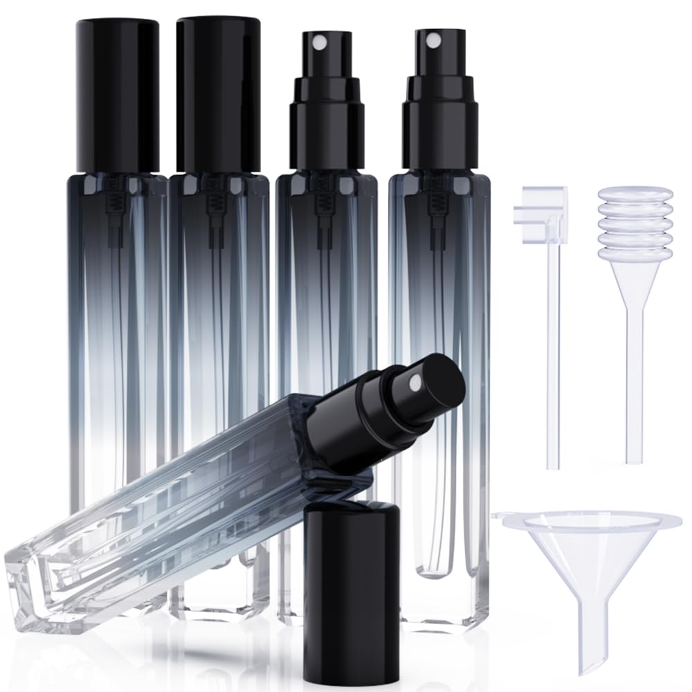 Seafulee 5pcs cologne atomizer empty set for travel-friendly fragrance transport