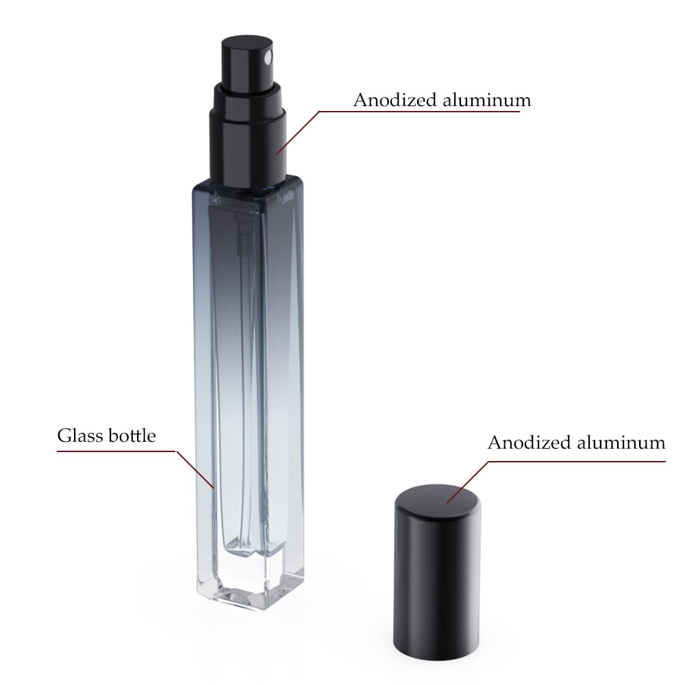 Seafulee black-cap spray bottle portable perfume sprayer for gym bag or purse