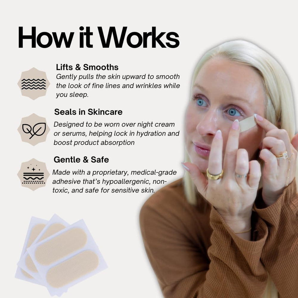 SEALD Face Tape smoothing strip on cheeks for refined daily look