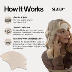 SEALD forehead tape pack shown with 30 patches for nightly use