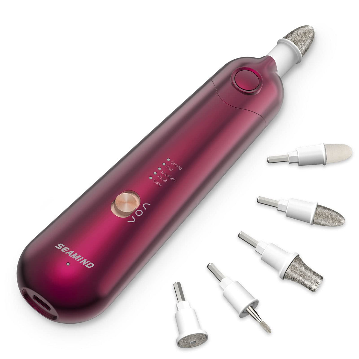 SEAMIND professional manicure pedicure set red unit for portable salon-grade nail care at home.