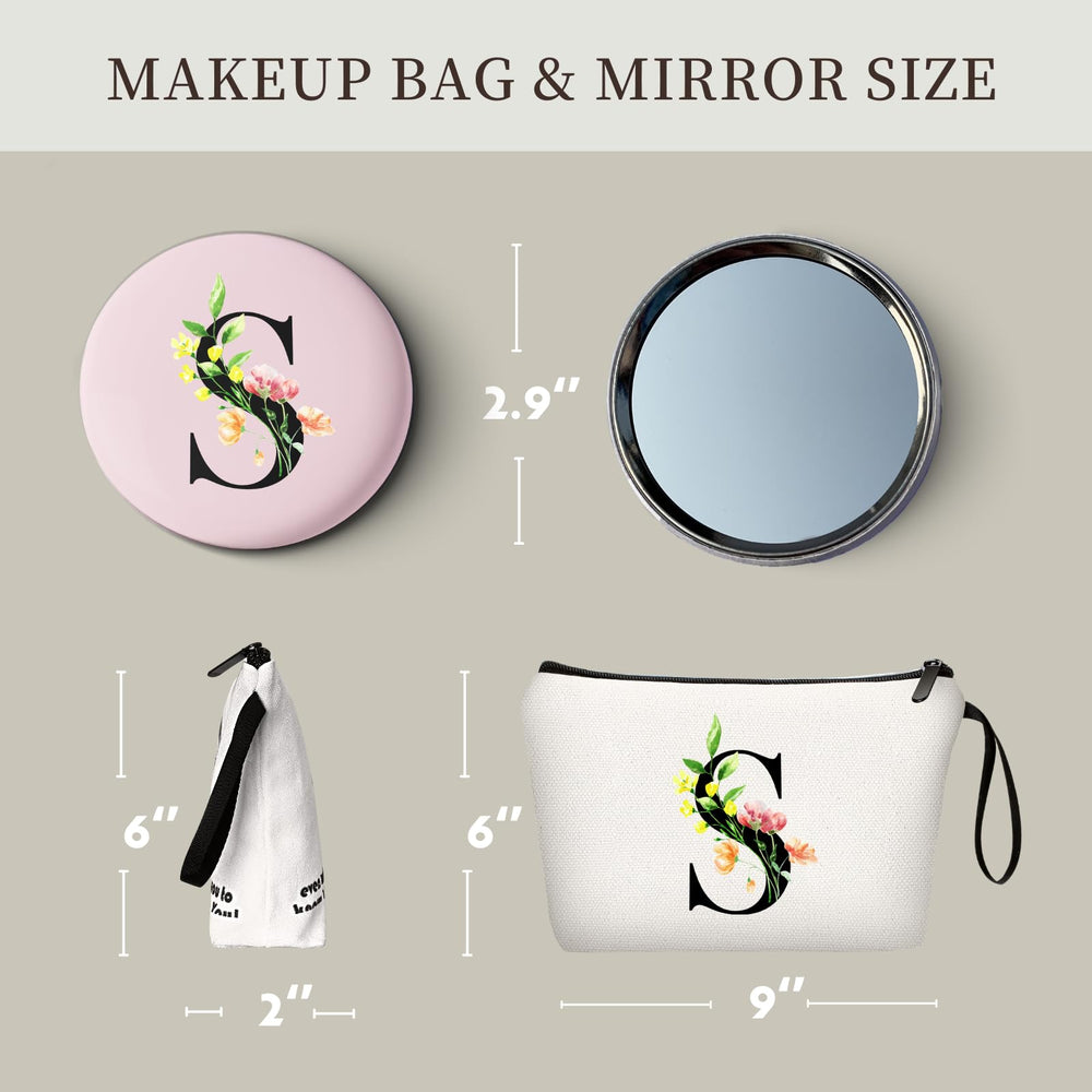 SEAMOON makeup bag mirror closeup highlights built in compact mirror for quick touchups