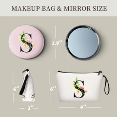 SEAMOON makeup bag mirror closeup highlights built in compact mirror for quick touchups